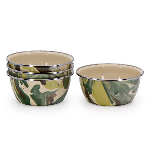Camouflage Enamelware, Salad Bowl