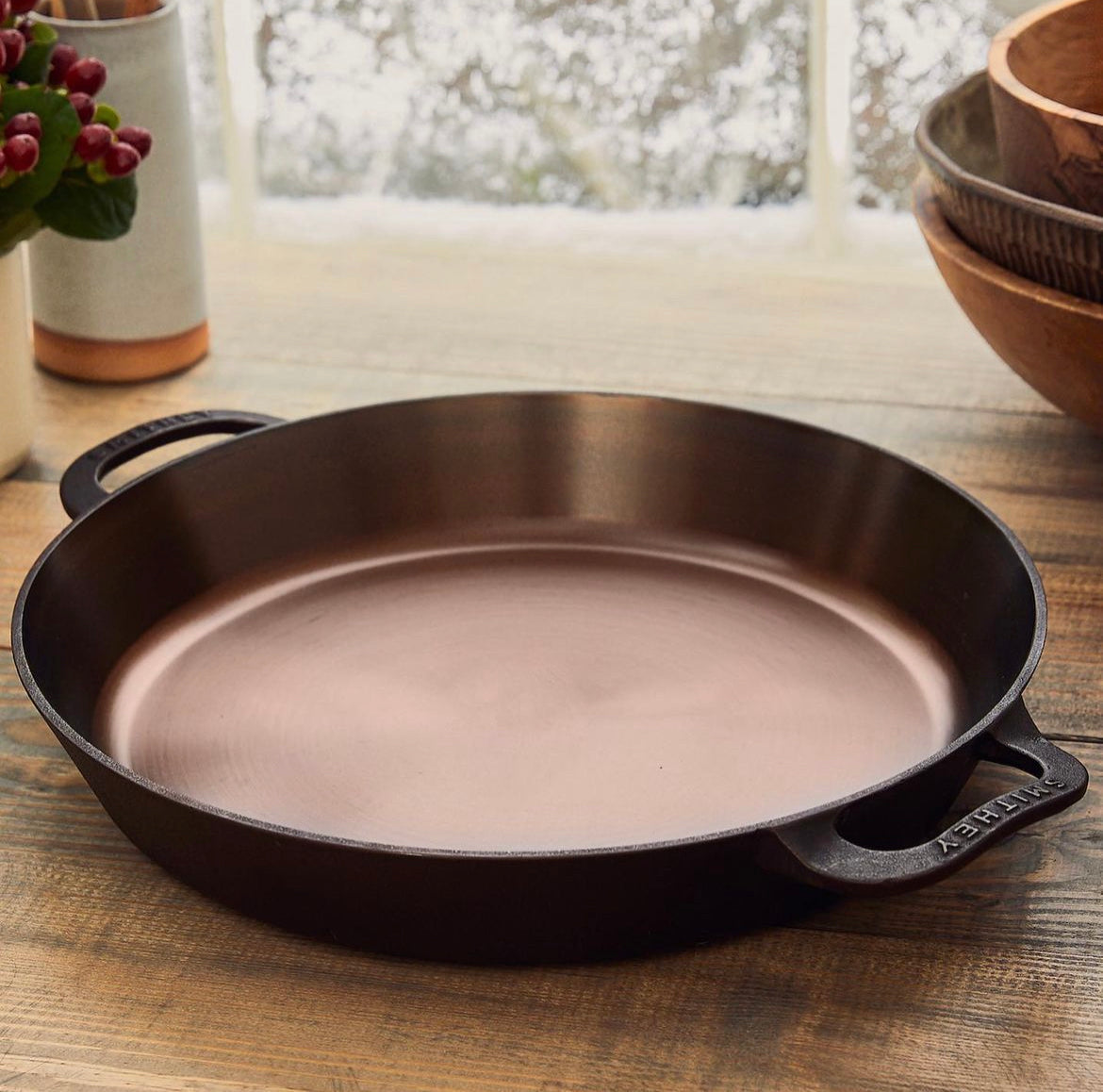Smithey 14 inch Dual Handle Cast Iron Skillet : Canady`s