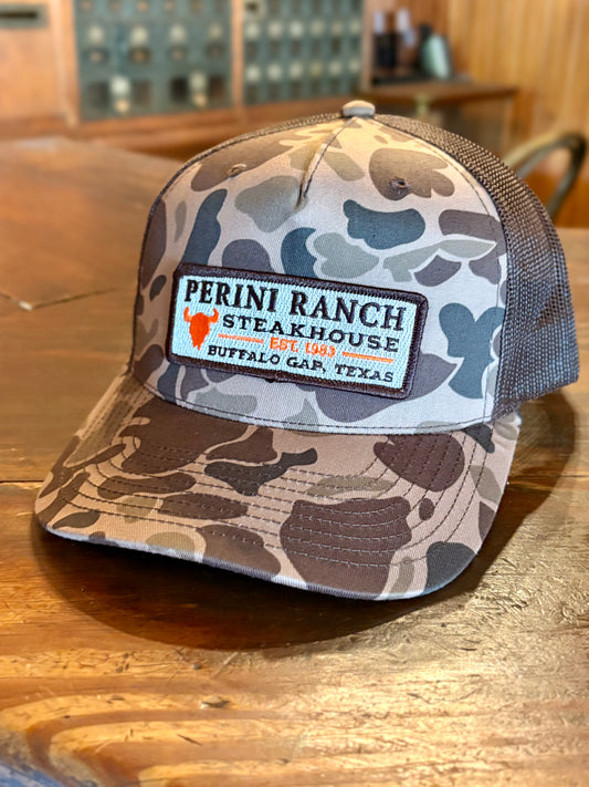 Ranch Camo Hat, hunting, perini ranch steakhouse, Tom Perini, Ranch Life Gifts