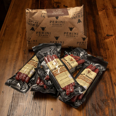 6 packages of beef sticks, Tom Perini, smoked beef tenderloin, beef by mail order, buy beef online, gourmet beef sticks, 